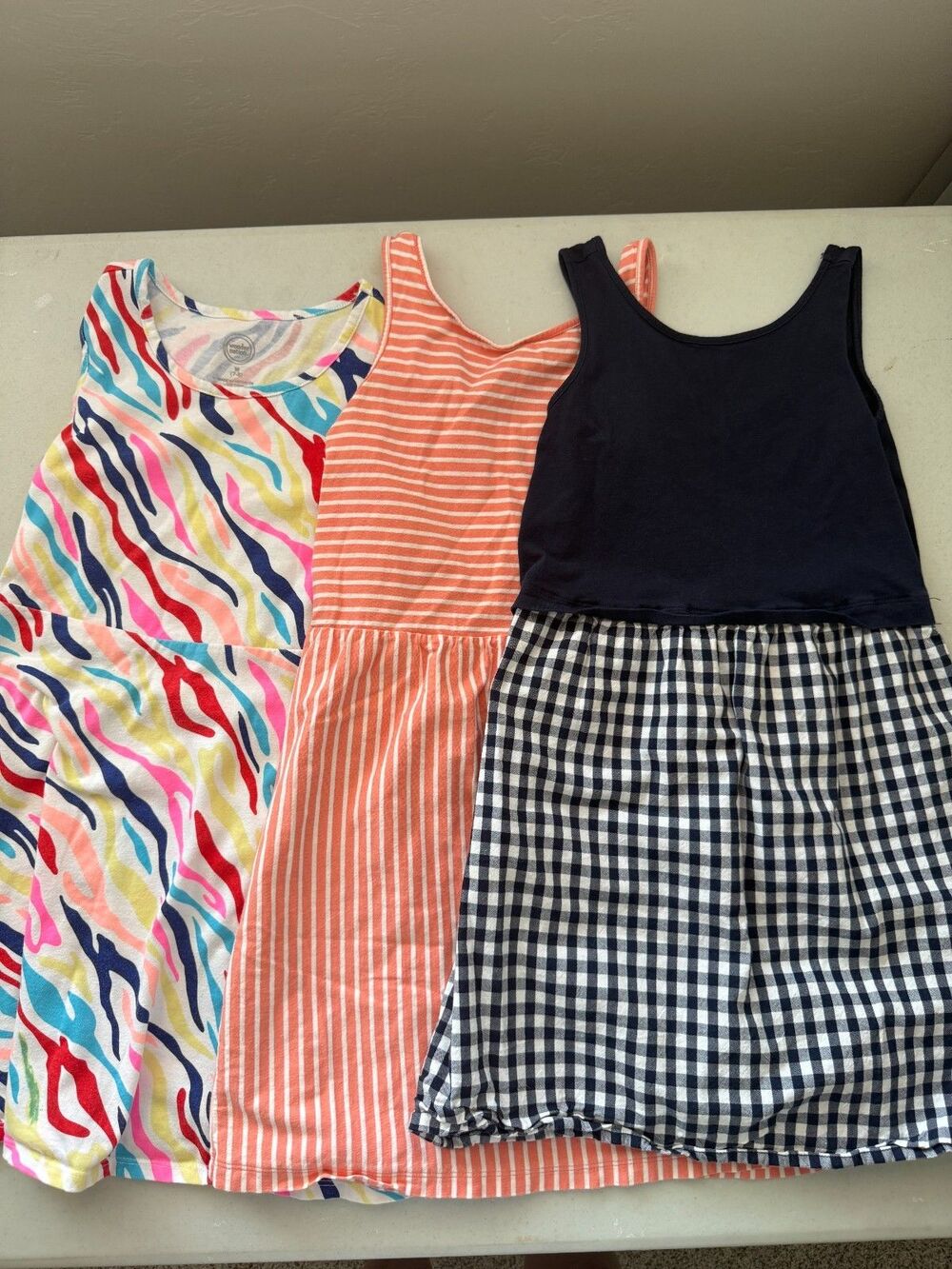 Girls Summer Dress Lot Size M 7/8, Old Navy & Wonder Nation 3 Tank Dresses